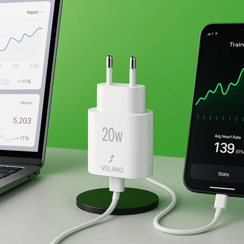 Chargeur Rapide VT-03 20W – USB-C Power Adapter avec Câble USB-C to Lightning