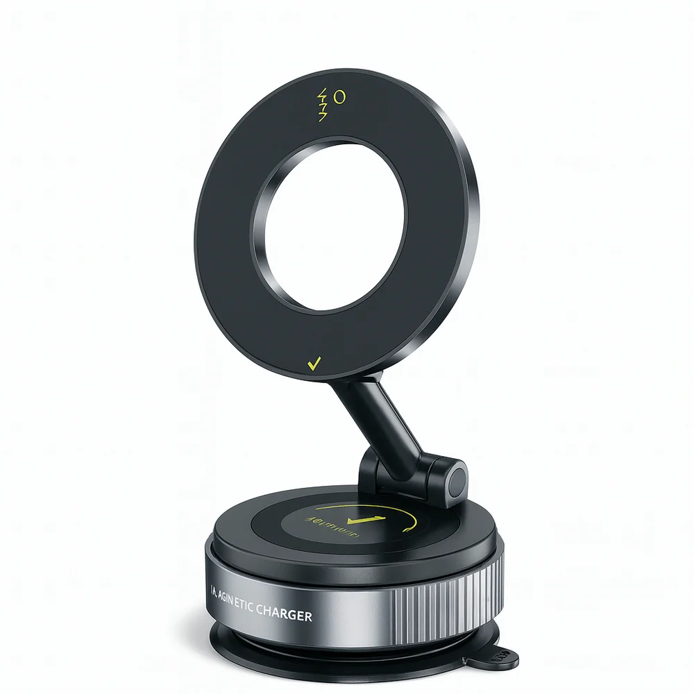 VR-08 Magnetic Car Phone Holder – 360° Rotation, Ultra Suction Cup 96LBS, Reinforced MagSafe Mount