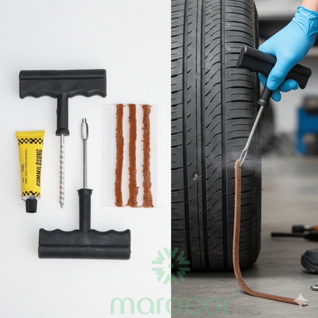 Kit de Réparation Pneu Urgence Rapide & Efficace pour Toutes Crevaisons