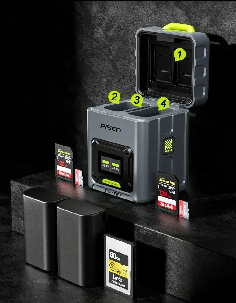 Chargeur d’appareil photo Sony Pinsheng np-fz100 18 W + boîte de rangement pour carte mémoire thumbnail 3