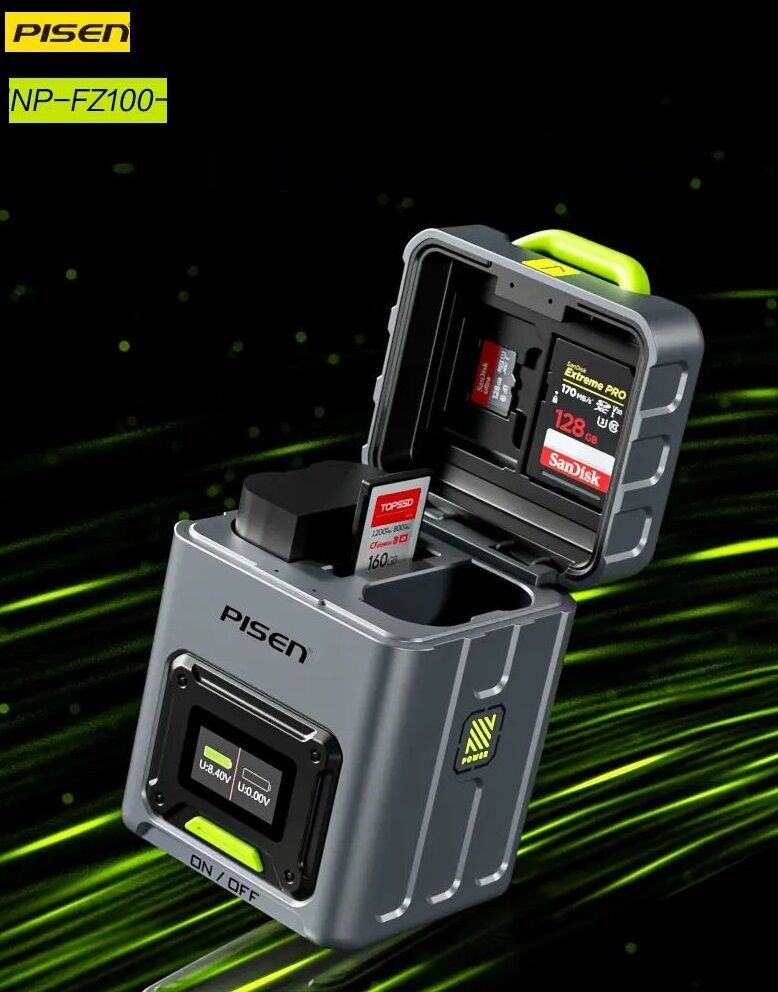 Chargeur d’appareil photo Sony Pinsheng np-fz100 18 W + boîte de rangement pour carte mémoire thumbnail 4