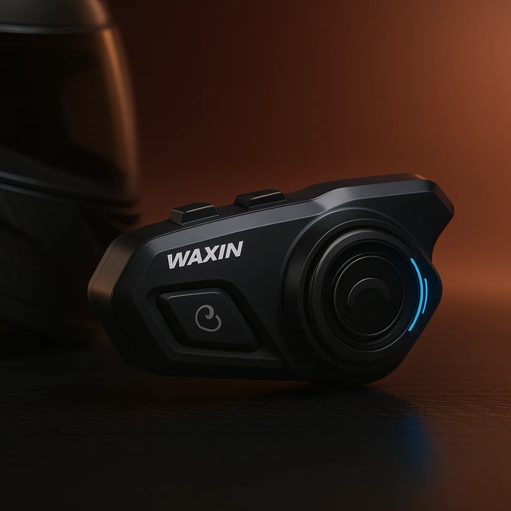 Kit Intercom Bluetooth Pour Casque Moto Waxin T2 – Micro Double (casque Ouvert / Intégral) – Noir thumbnail 2