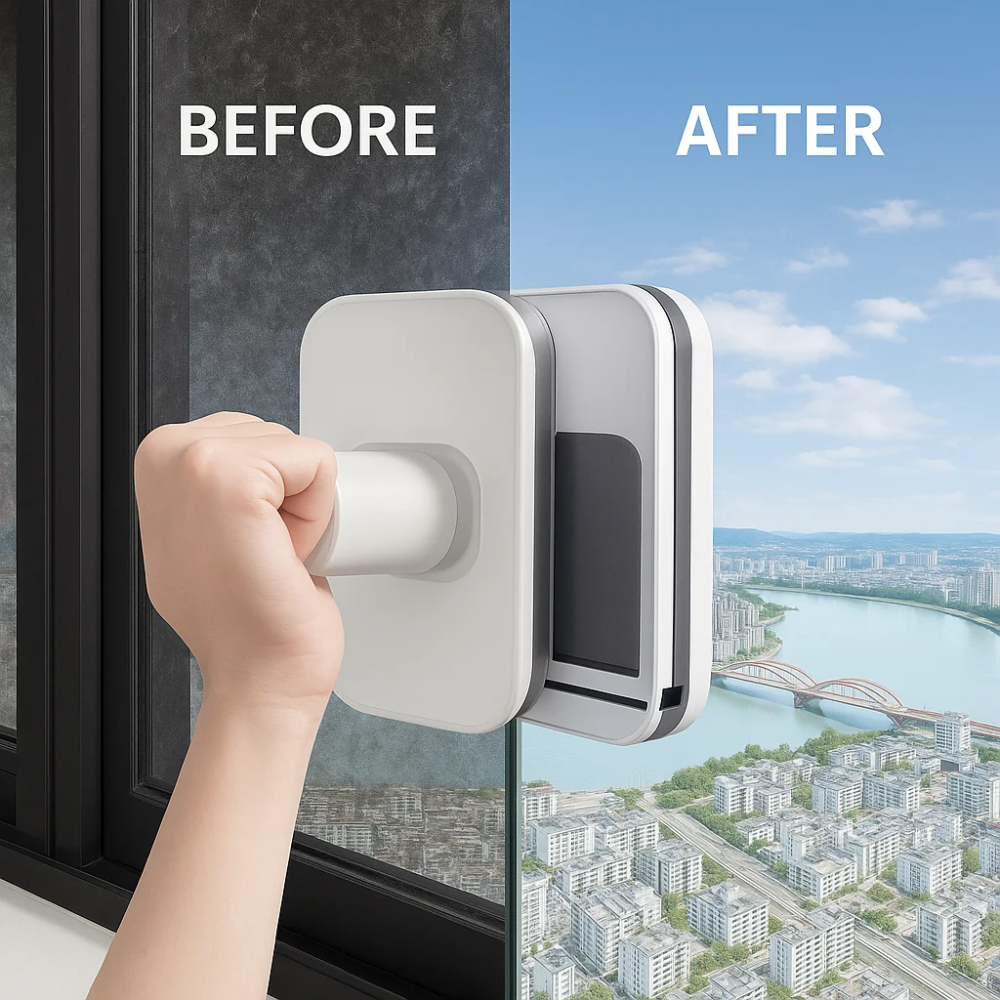 Nettoyeur Magnétique de Vitres – Double Face pour Vitres Épaisses et Double Vitrage thumbnail 2