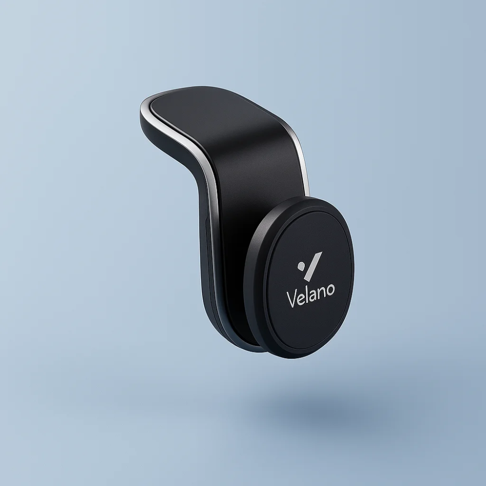 Support Téléphone Voiture Velano VR-06 Noir – Support Magnétique à Fixation Grille d’Aération thumbnail 1