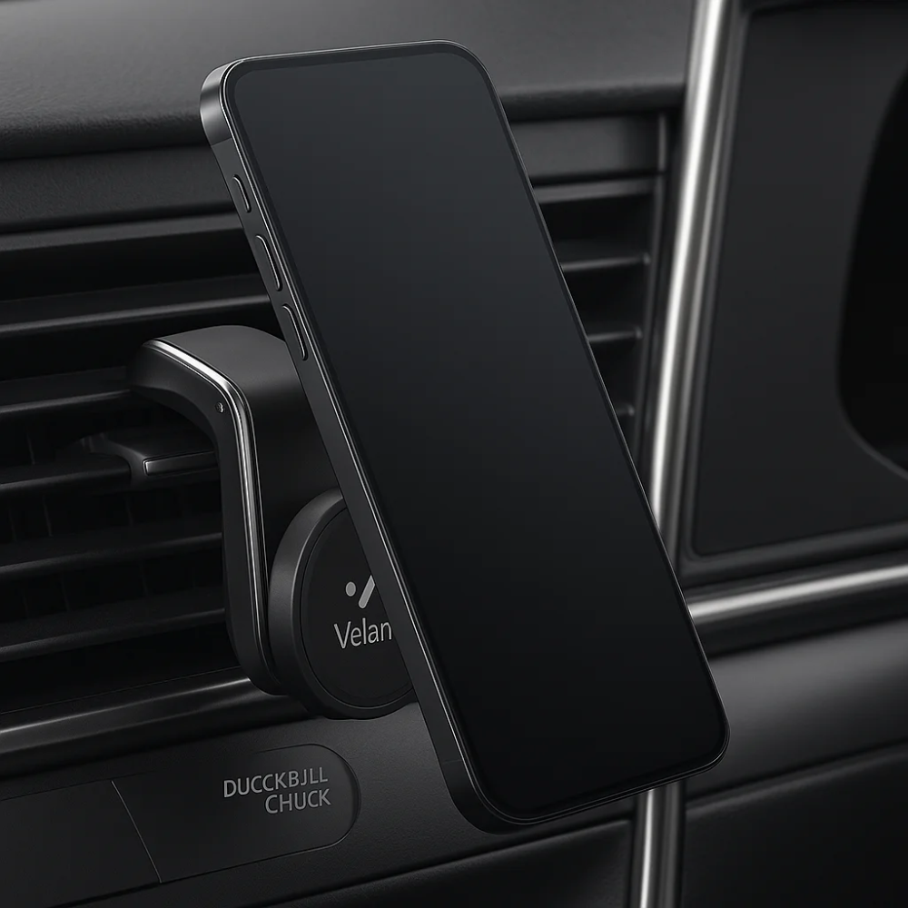 Support Téléphone Voiture Velano VR-06 Noir – Support Magnétique à Fixation Grille d’Aération thumbnail 3