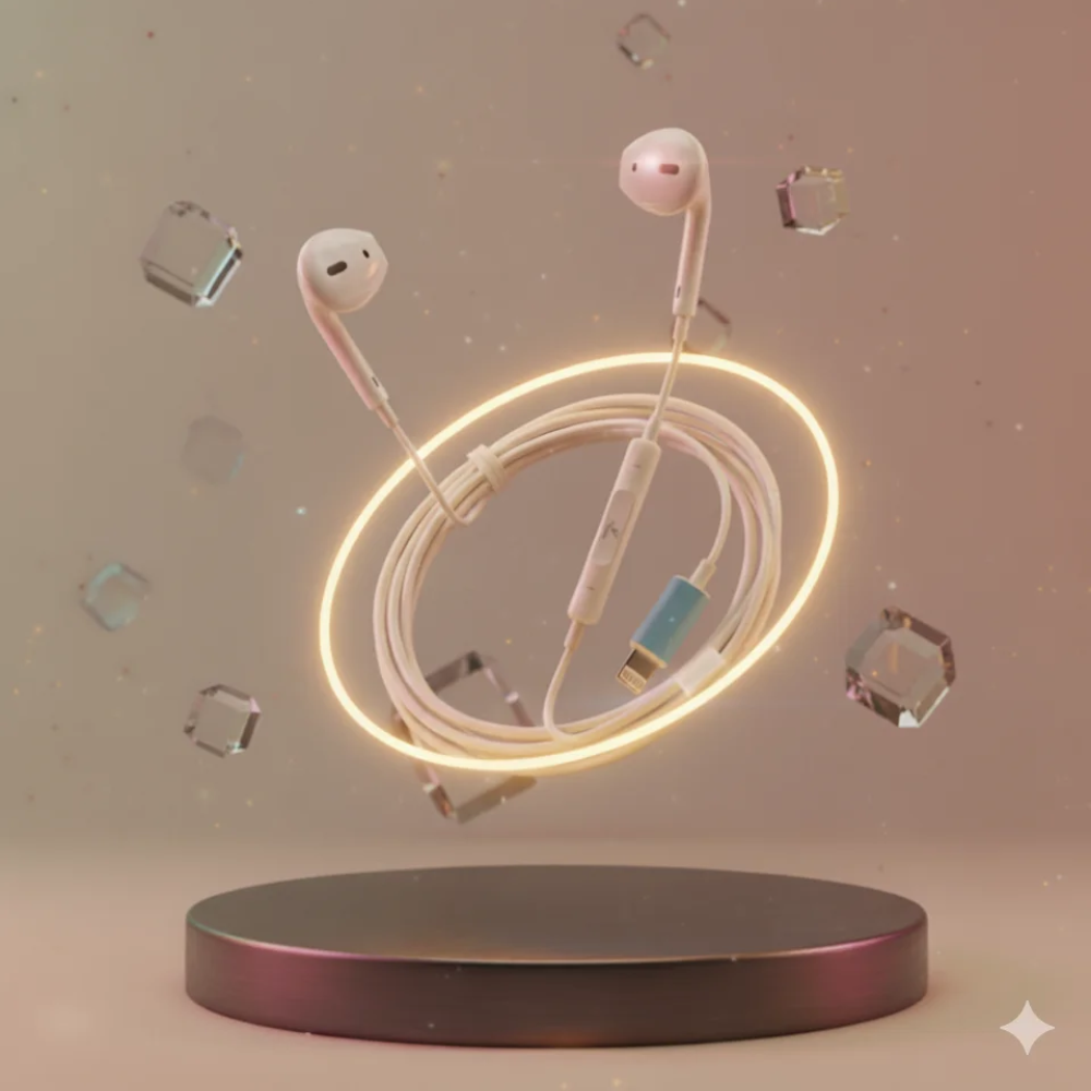 Écouteurs Velano Ve-03 Lightning Blanc – Son Haute Fidélité & Micro Intégré thumbnail 1