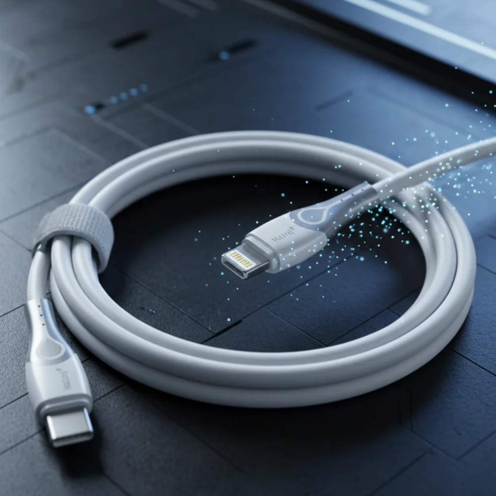 Câble Velano USB-C vers Lightning 60W Blanc – Charge Ultra Rapide & Transfert de Données Sécurisé thumbnail 3