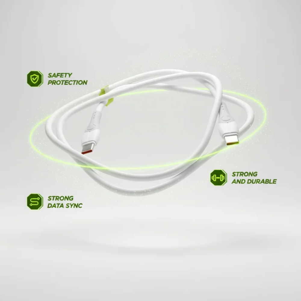 Câble De Charge Super Rapide Velano Vc-01 – Usb-c Vers Usb-c, 120w / 10a, Transfert Sécurisé