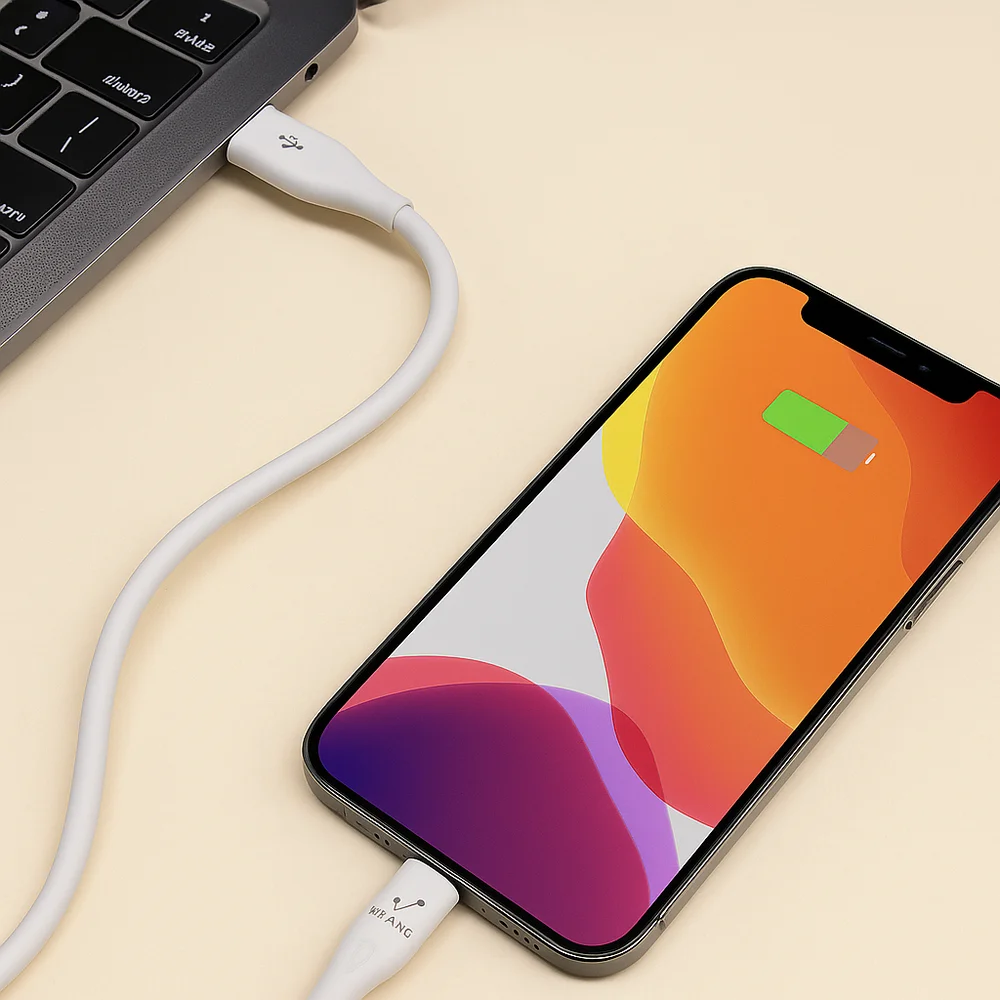 Câble Velano VC-07 – USB-A vers Lightning, 30W, Charge Rapide & Transfert Haute Vitesse, Couleur Blanc thumbnail 3