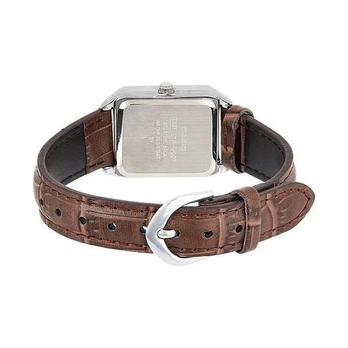 Montre À Bracelet En Cuir Rectangulaire Analogique-ltp-v007l-9eudf