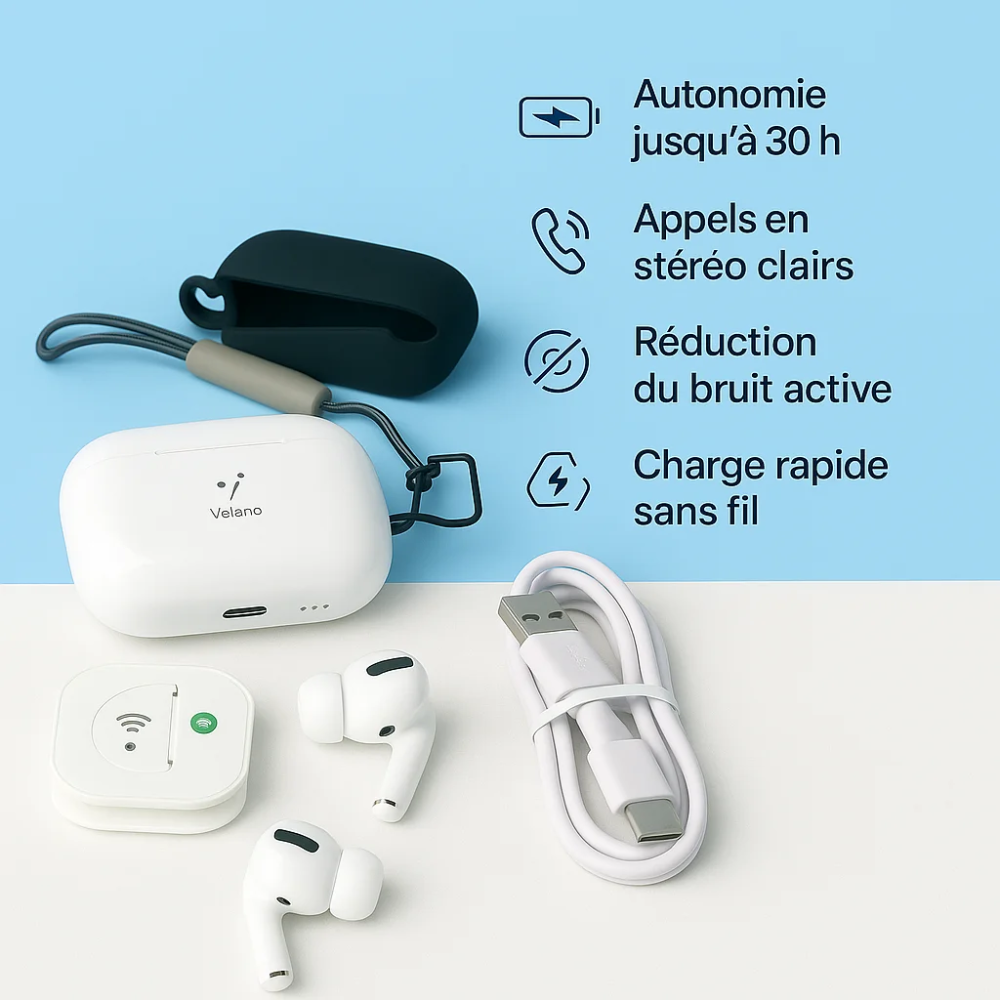Ecouteurs Sans Fil R-PRO3 Blanc – ANC, Bluetooth 5.3, Boîtier Rechargeable, Son DSP HD thumbnail 3