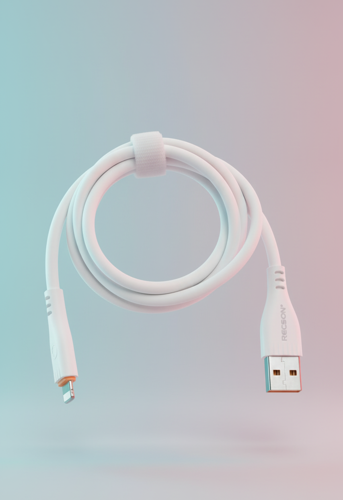 Câble USB vers Lightning 1 m – Charge Rapide & Transfert de Données (Modèle REC-01)