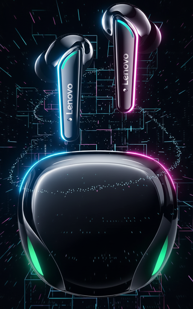 Écouteurs Sans Fil Lenovo Thinkplus Xt92 – Édition Gaming, Bluetooth 5.3, Son Haute Fidélité, Noir thumbnail 3