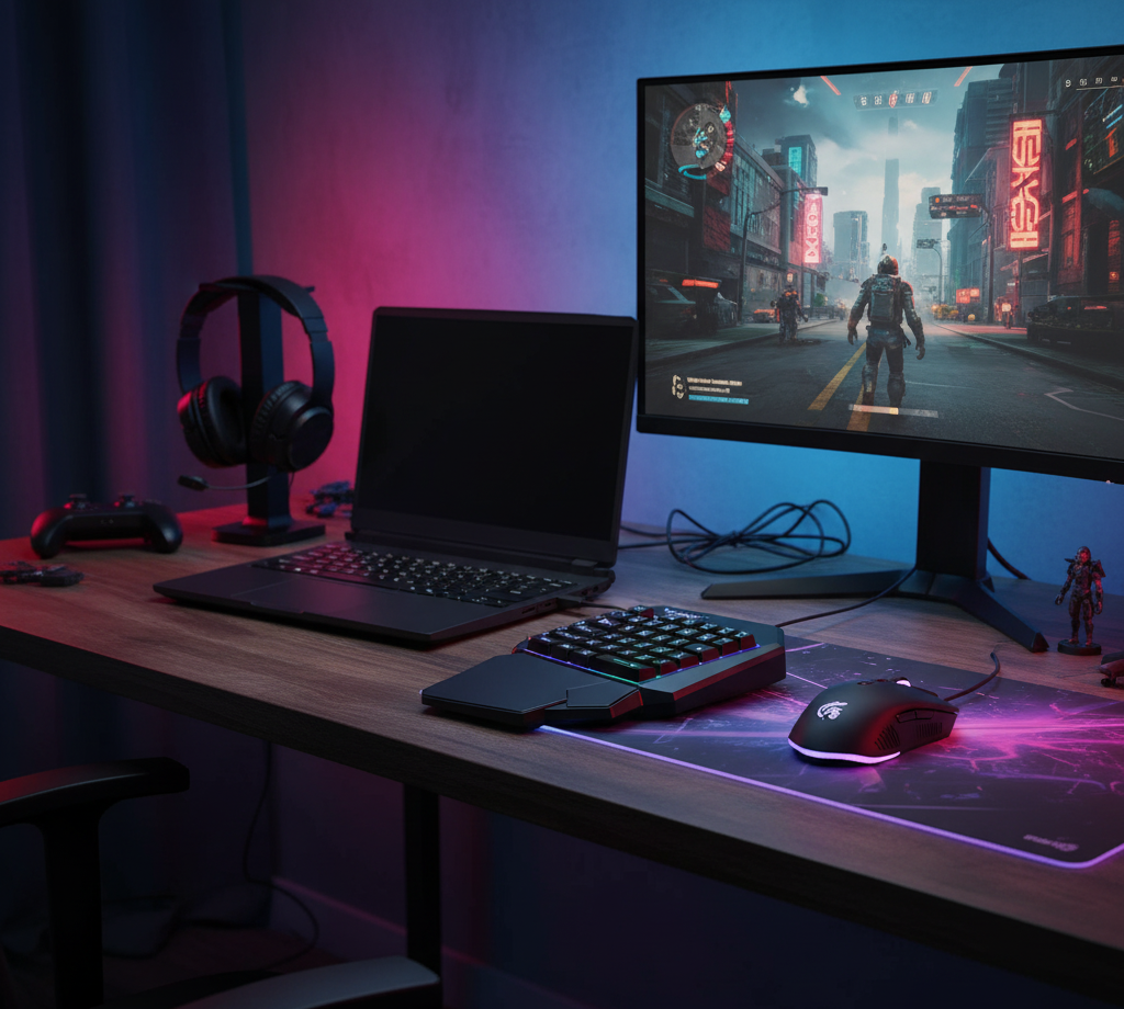 T-WOLF T19 – Clavier Mécanique à Une Main RGB pour Jeu + Brosse de Nettoyage Offerte thumbnail 4