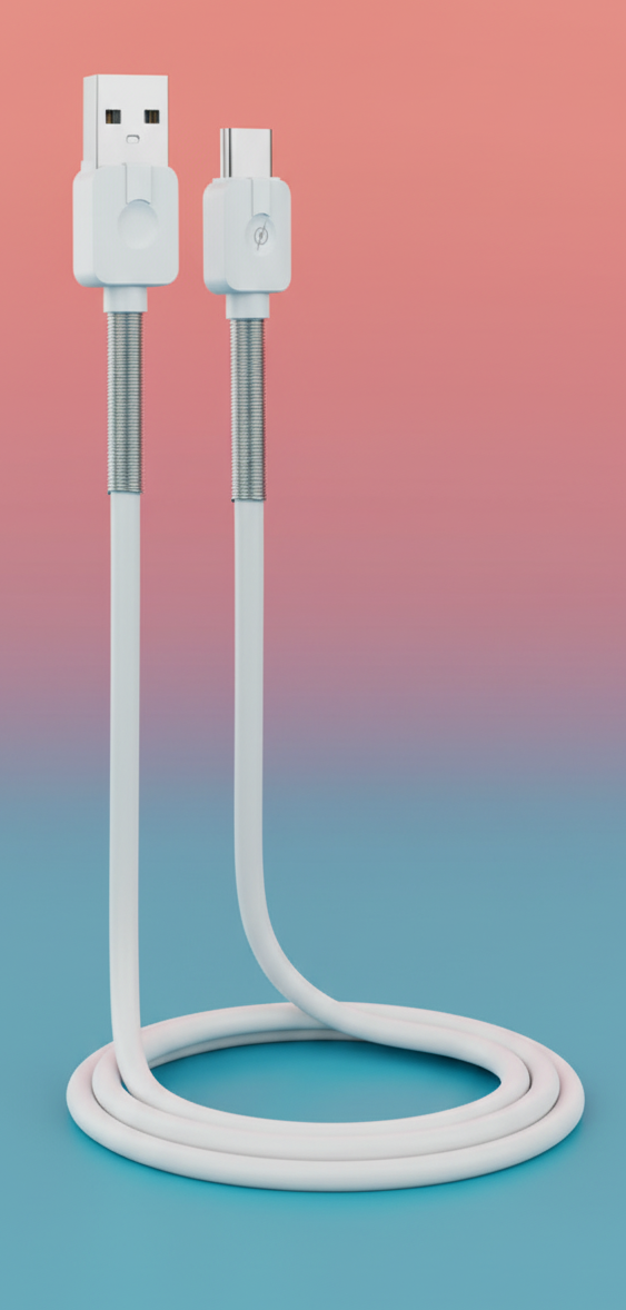 VC-06 – Câble USB vers Type-C avec Protection à Ressort
