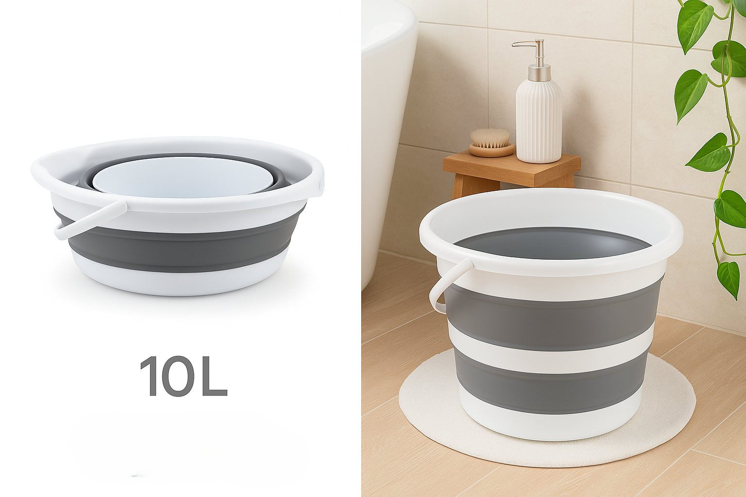 Panier en Silicone Pliable pour Le Linge, Idéal pour Le Camping et Le Rangement Domestique.