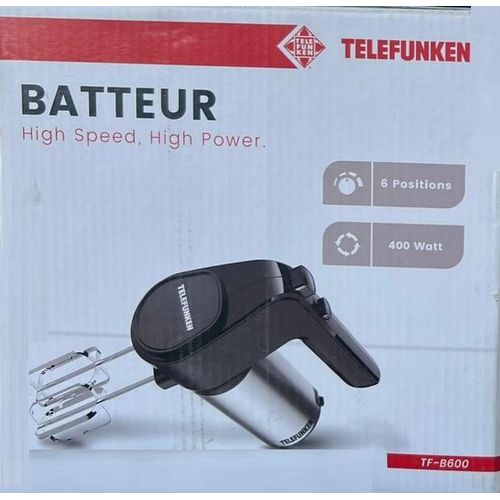 Telefunken Promo Appareil à croque-monsieur + Batteur TF-B600 - 6 vitesses et fonction turbo acier inoxydable thumbnail 5