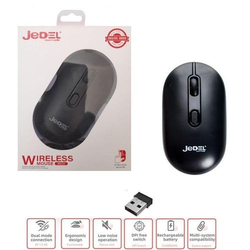 Souris Ergonomique Sans Fil WD133 Usb 2.4G rechargeable Bluetooth 4 boutons