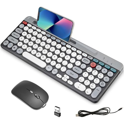 Ensemble de Souris Clavier azerty et Arabe sans Fil Confortable à 4 Canaux Rechargeable Anti-poussière thumbnail 1