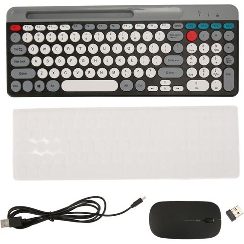 Ensemble de Souris Clavier azerty et Arabe sans Fil Confortable à 4 Canaux Rechargeable Anti-poussière thumbnail 2