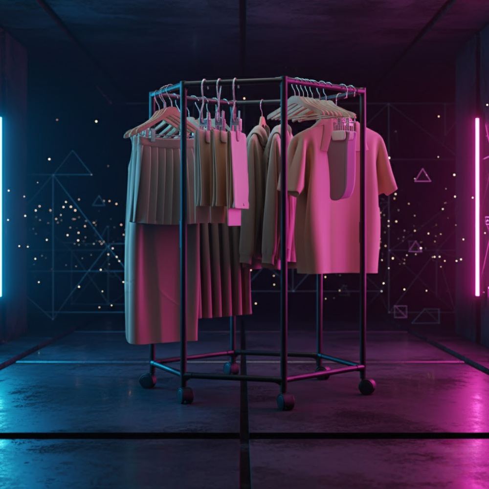 Porte Vêtements Métal Noir Robuste à Roues - Rangement Mobile 6 Tiges thumbnail 5