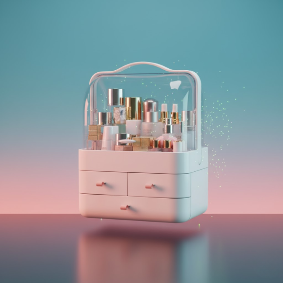 Organisateur Maquillage Premium LD-288 Étanche & Anti-Poussière Grand Espace Design Moderne & Portable