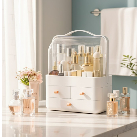 Organisateur Maquillage Premium LD-288 Étanche & Anti-Poussière Grand Espace Design Moderne & Portable thumbnail 4