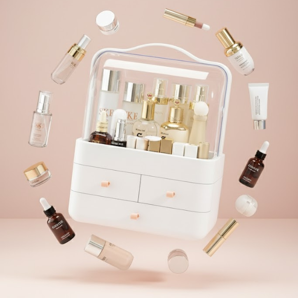 Organisateur Maquillage Premium LD-288 Étanche & Anti-Poussière Grand Espace Design Moderne & Portable thumbnail 6