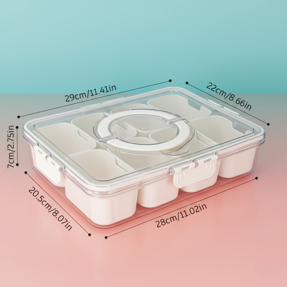 Boîte de Rangement Alimentaire Rectangulaire Compartiments Amovibles Idéale Snacks & Organisation Cuisine