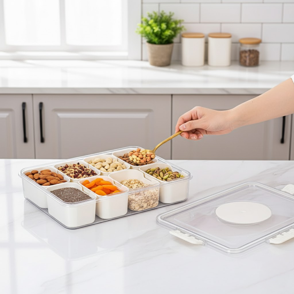 Boîte de Rangement Alimentaire Rectangulaire Compartiments Amovibles Idéale Snacks & Organisation Cuisine thumbnail 4