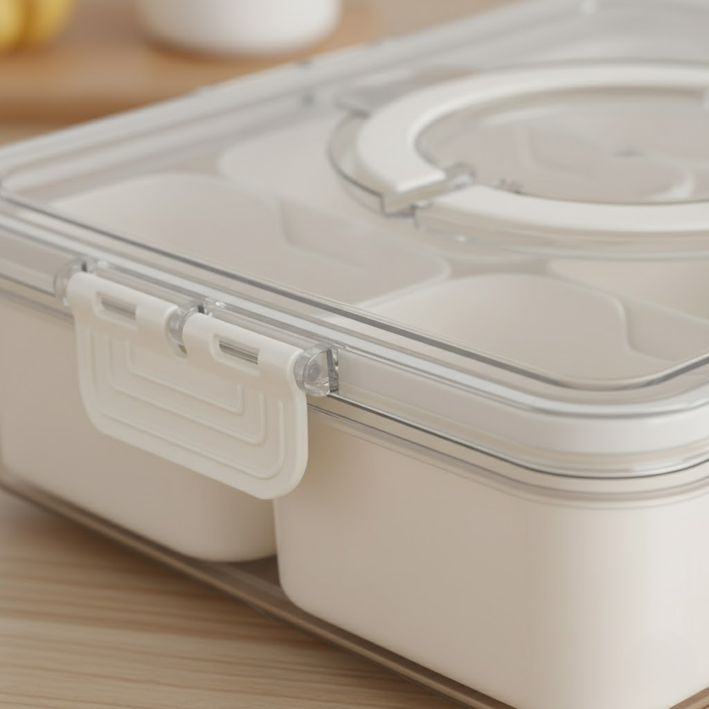 Boîte de Rangement Alimentaire Rectangulaire Compartiments Amovibles Idéale Snacks & Organisation Cuisine thumbnail 5