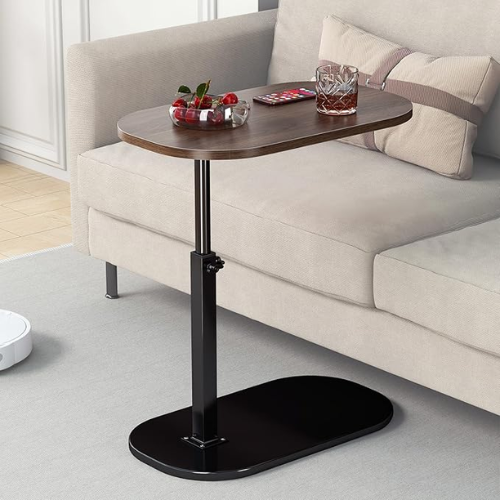 Table basse en C, table d'appoint ou de chevet, encastrable et compacte pour salon, gain de place portable. thumbnail 3