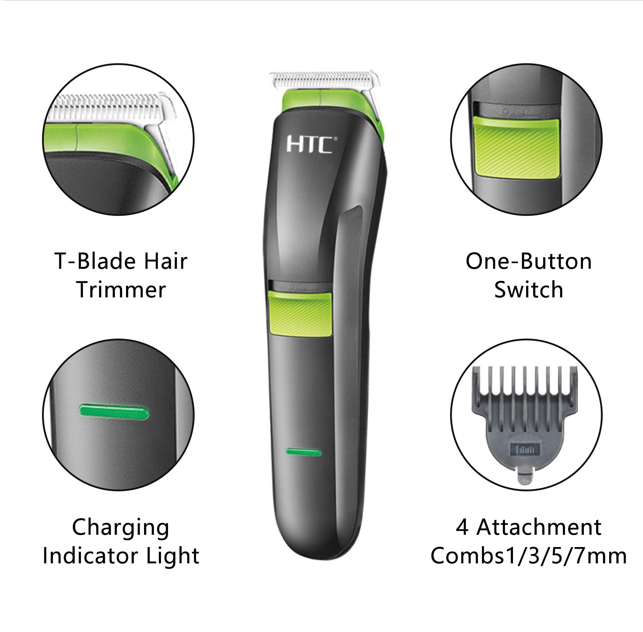 HTC AT-1211 – Kit de Toilettage 4 en 1 pour Hommes | Design de Luxe