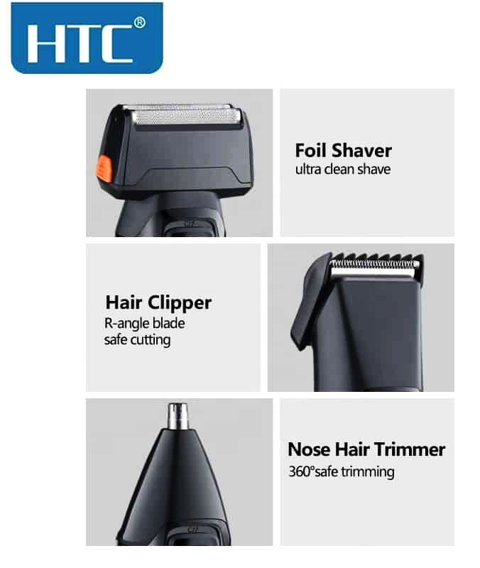 Tondeuse  AT-1088 Rechargeable Multifonction 3 in 1 cheveux barbes nez oreilles thumbnail 6