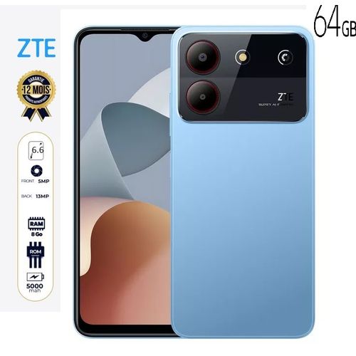 ZTE Blade A54 - 6.6" - 64 Go - 8 Go RAM - Bleu