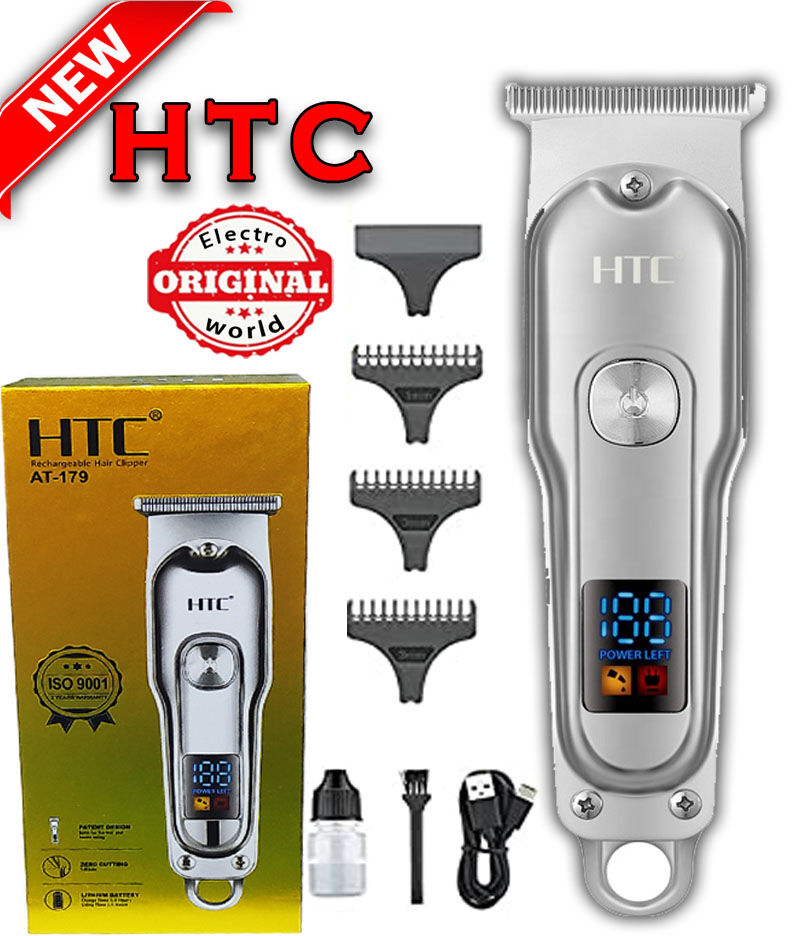 tondeuse zéro professionnel électrique à cheveux et barbe ac écran LCD HTC AT-179