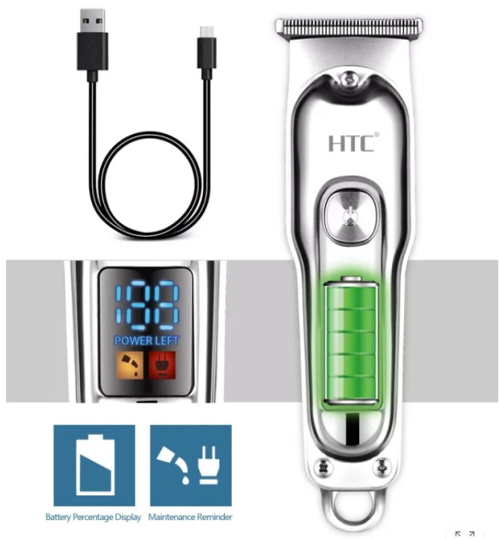 tondeuse zéro professionnel électrique à cheveux et barbe ac écran LCD HTC AT-179