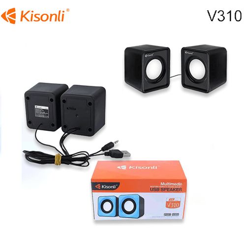 Haut Parleur V310 Stereo Speakers multimédia Pc 6w -Jack -Usb-Noir