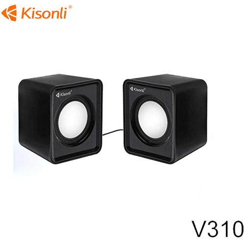 Haut Parleur V310 Stereo Speakers multimédia Pc 6w -Jack -Usb-Noir