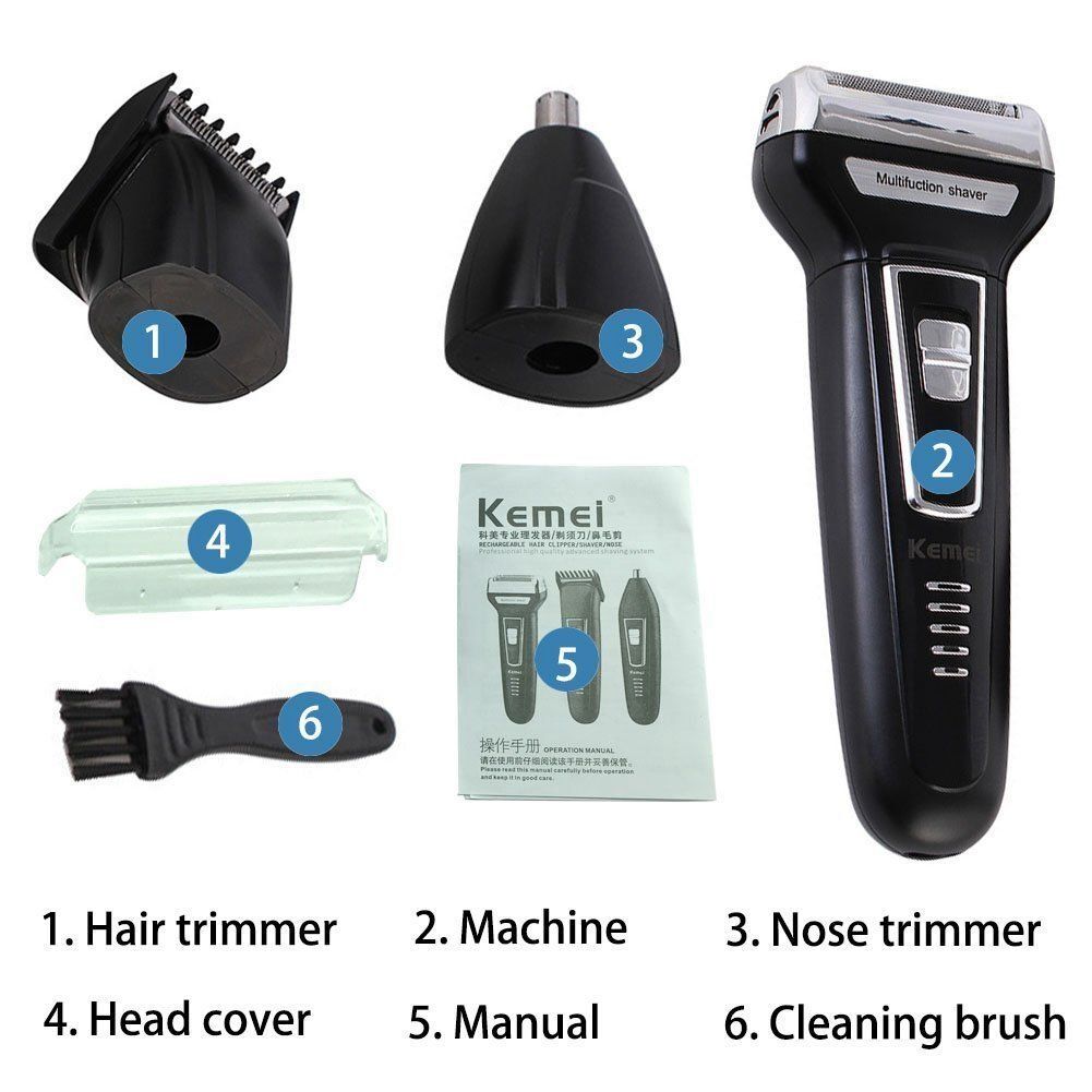 Tondeuse NK-7107 Multifunction 3 EN 1 Rasoir Tondeuse et Nettoie Nez Haute Qualité thumbnail 5