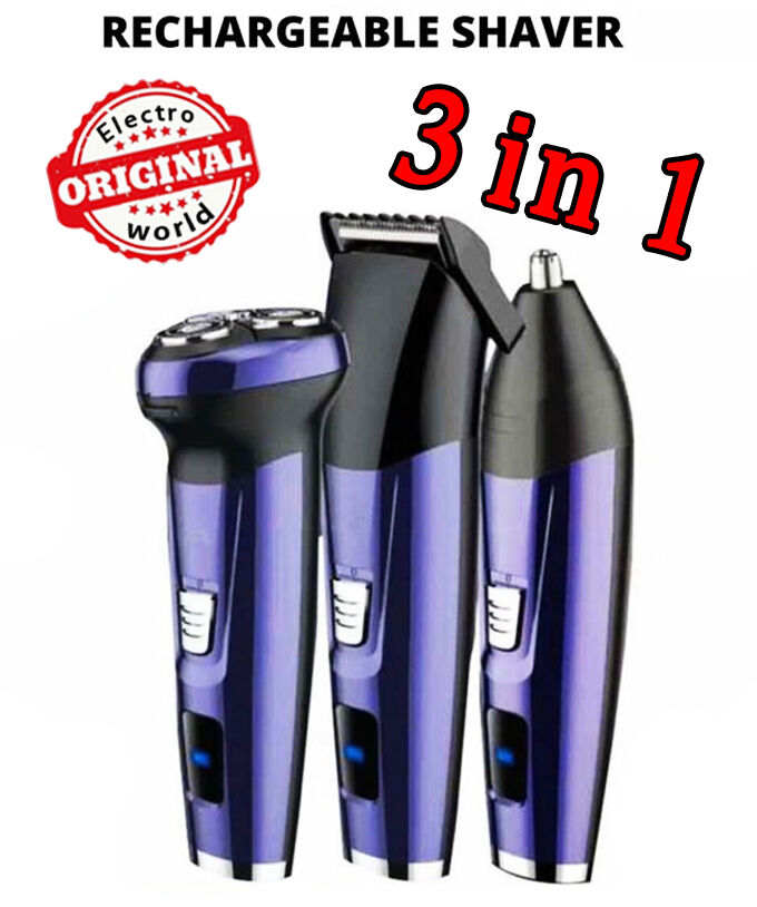 Rasoir 3 in 1 Homme, Multifonction, Kit de Toilettage, Tondeuse à Cheveux Barbes