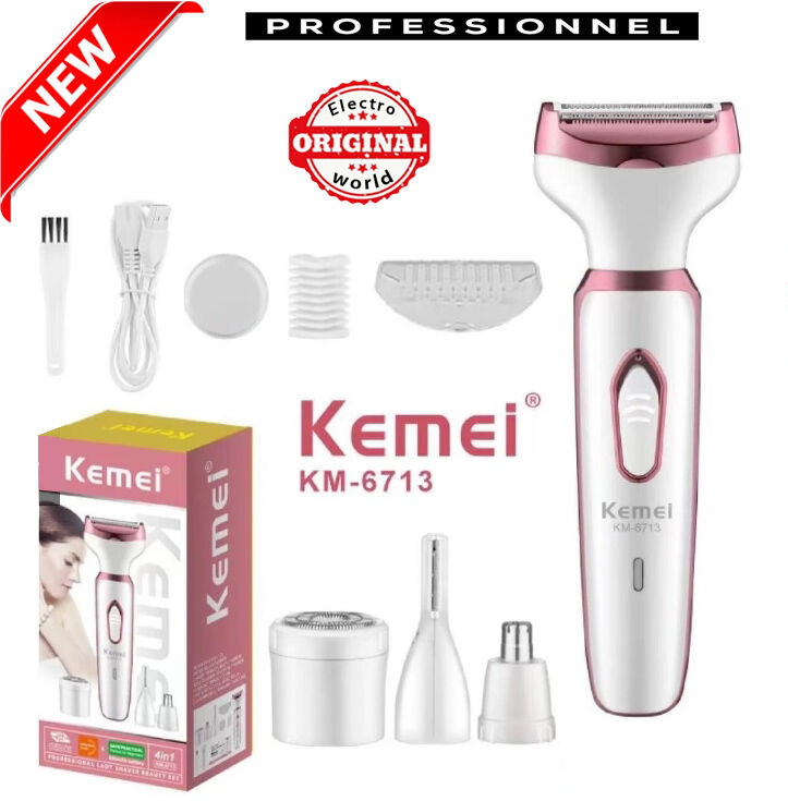 4-en-1 Rasoir Électrique Rechargeable pour Femmes, Épilateur Portable avec Chargement USB