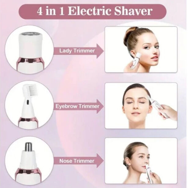 4-en-1 Rasoir Électrique Rechargeable pour Femmes, Épilateur Portable avec Chargement USB thumbnail 4