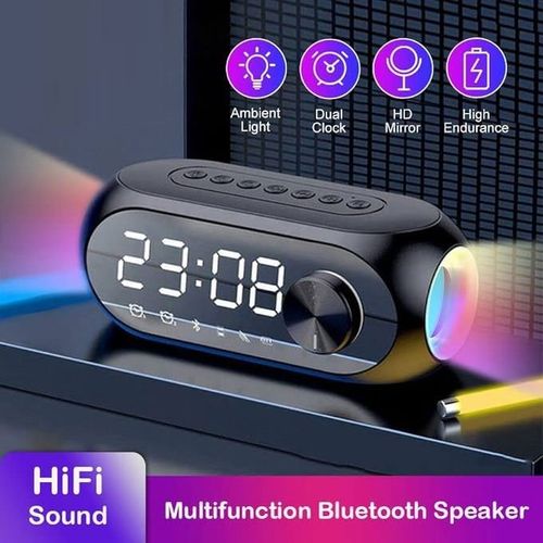  YY-801 haut parleur RGB musique Radio reveil Bluetooth lumière RGB carte TF Fm thumbnail 3