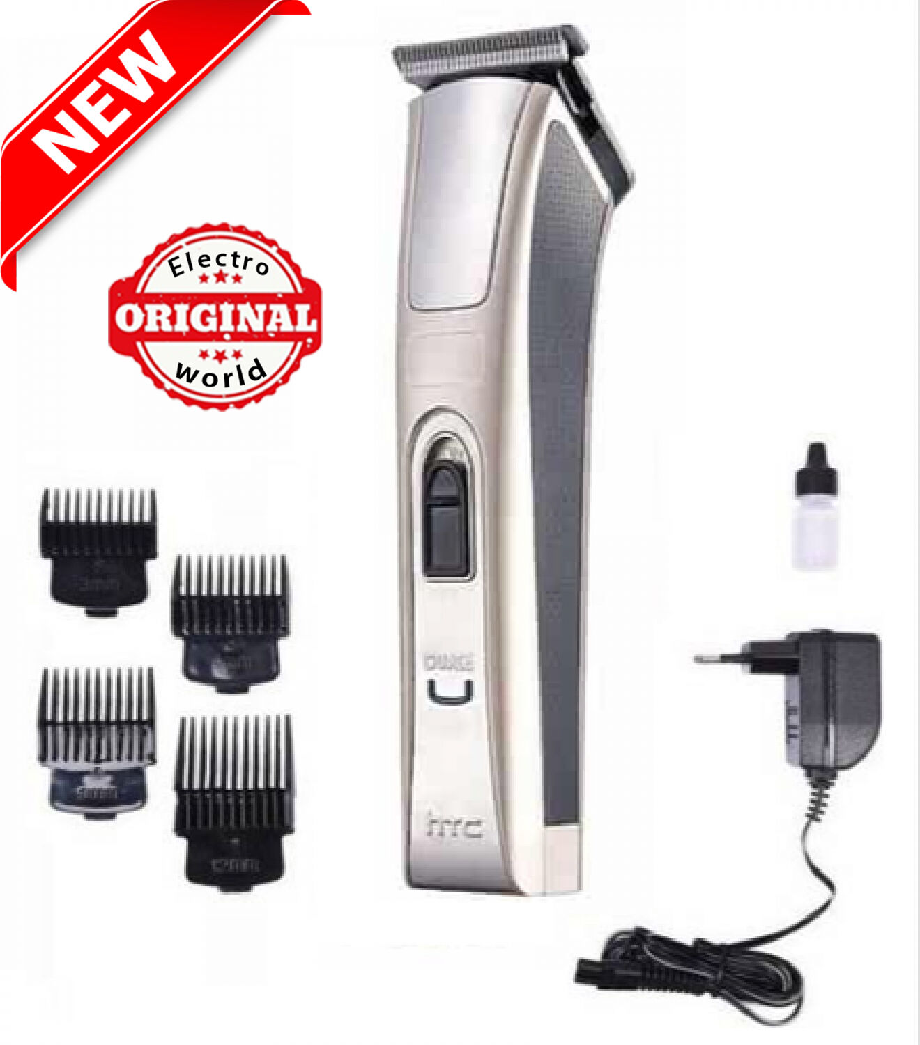 Tondeuse à Cheveux - HTC - AT128 - Rechargeable - Lames en Acier Inoxydable - 4 brosse Détachables thumbnail 1