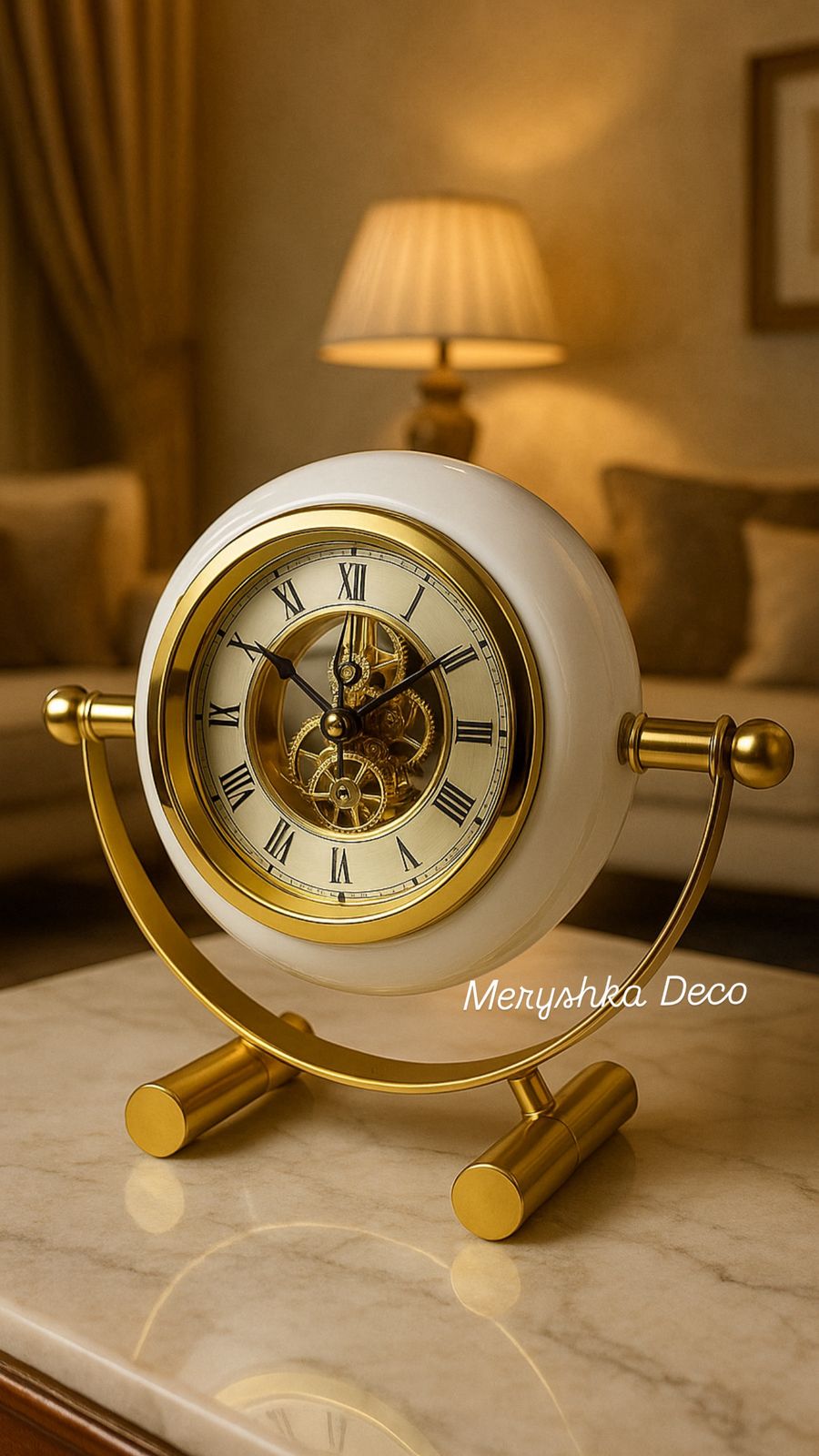 Horloge Décorative Ronde Dorée