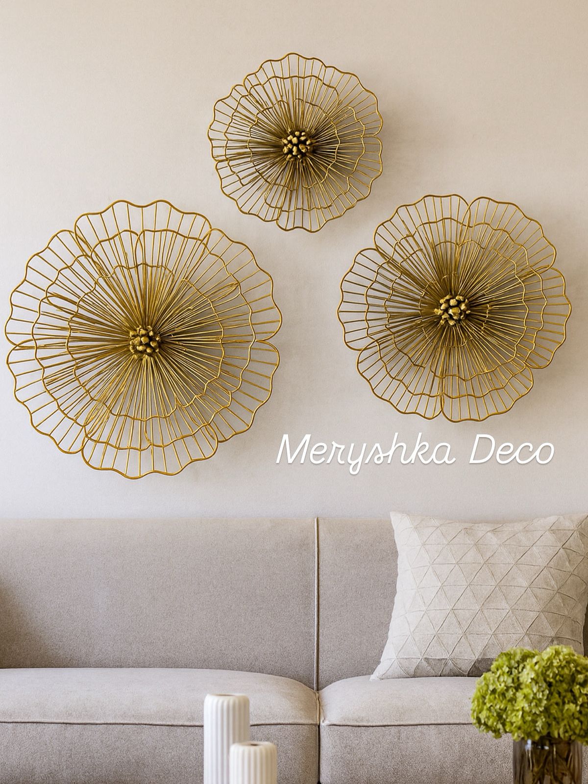 Décoration Murale Fleur Dorée