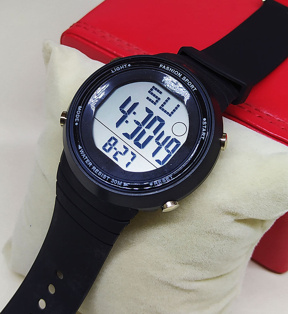 Montre Sport  - Numérique - Étanche 30m - Noir - Multifonction