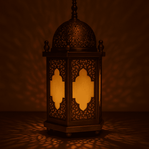 Lampe de table marocaine antique – Lampe à dôme en laiton finement sculptée