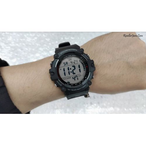 Montre Homme Sport en Résine Noir Numérique Fonction Snooze-AE-1500 thumbnail 3